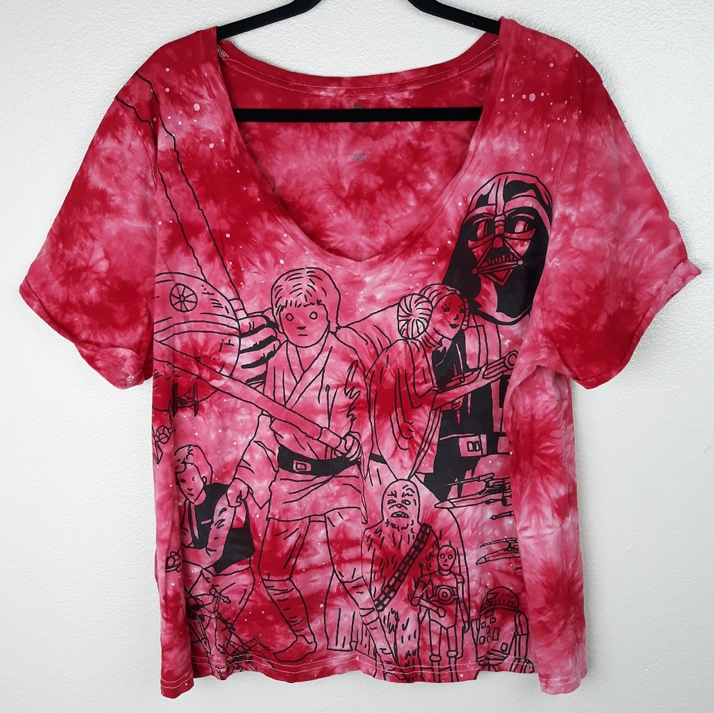Star Wars Tie Dye Red Cropped Top Plus Size 2X